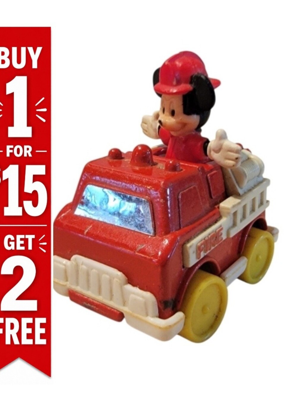 Vintage‎ Mickey Mouse Fire Truck Arco Toy Hong Kong